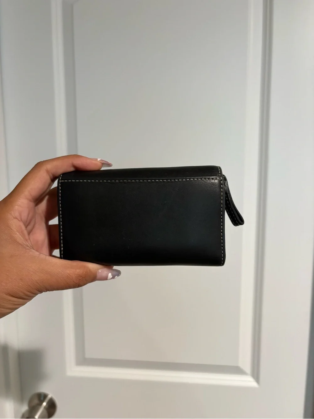 COACH Vintage Black Leather Trifold Wallet